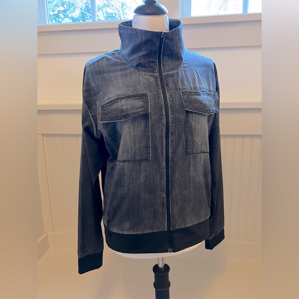 Lucy - Activewear full-zip, lightweight bomber-style jacket. Athletic Wear.